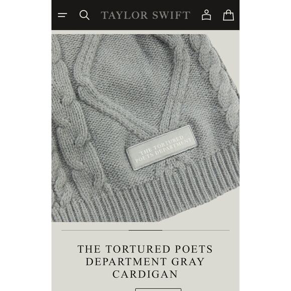 🩶 The Tortured Poets Department Cardigan Taylor Swift XL/2XL SOLD OUT TTPD NEW - Picture 8 of 9